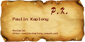 Paulin Kaplony névjegykártya